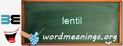 WordMeaning blackboard for lentil